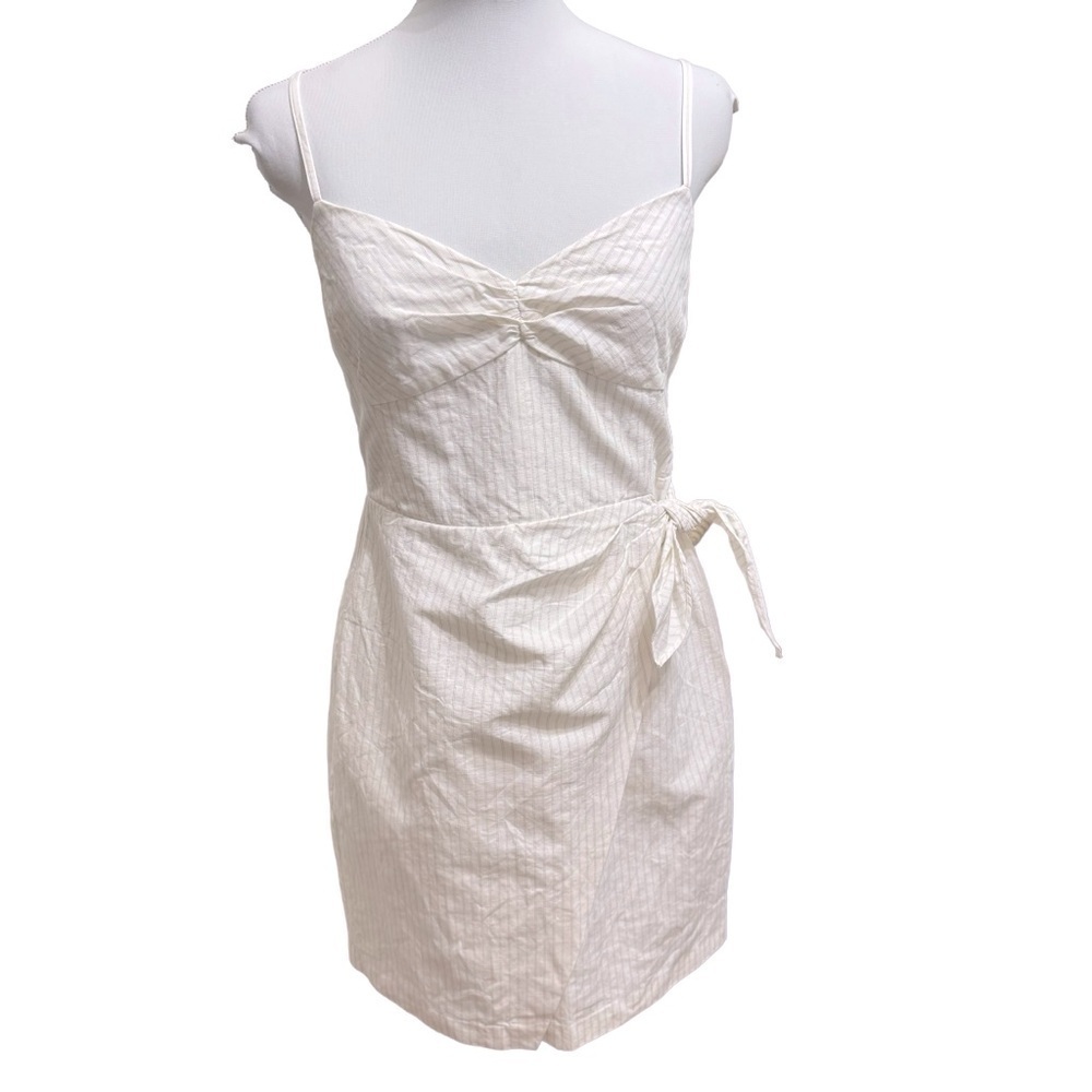 REBECCA TAYLOR Sleeveless Linen Blend Wrap Dress Sz 6 - Picture 4 of 12